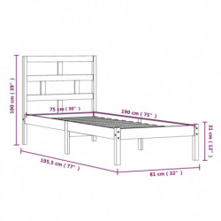 Massivholzbett Honigbraun 75x190 cm