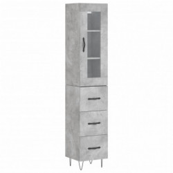 Highboard Betongrau 34,5x34x180 cm Holzwerkstoff