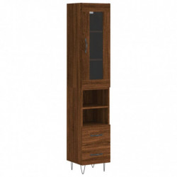 Highboard Braun Eichen-Optik 34,5x34x180 cm Holzwerkstoff