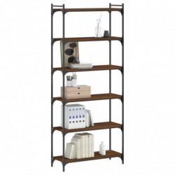 Bücherregal 6 Böden Braun Eiche-Optik 80x30x188cm Holzwerkstoff