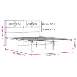 Bettgestell mit Kopfteil Metall Weiß 120x200 cm