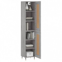 Highboard Grau Sonoma 34,5x34x180 cm Holzwerkstoff