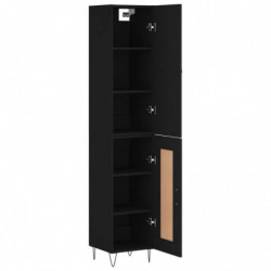 Highboard Schwarz 34,5x34x180 cm Holzwerkstoff