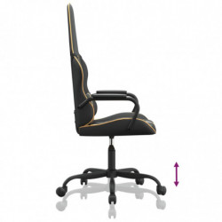 Gaming-Stuhl mit Massagefunktion Gold und Schwarz Kunstleder