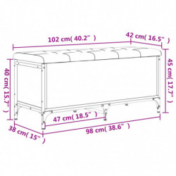 Sitzbank mit Stauraum Braun Eiche 102x42x45 cm Holzwerkstoff