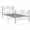 Bett Grau Metall 100x200 cm