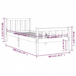 Massivholzbett 75x190 cm