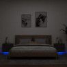 Wand-Nachttische mit LED-Leuchten 2 Stk. Schwarz