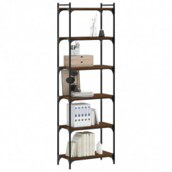 Bücherregal 6 Böden Braun Eiche-Optik 60x30x188cm Holzwerkstoff