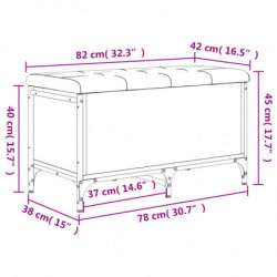 Sitzbank mit Stauraum Braun Eiche 82x42x45 cm Holzwerkstoff