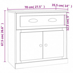 Sideboard Schwarz 70x35,5x67,5 cm Holzwerkstoff