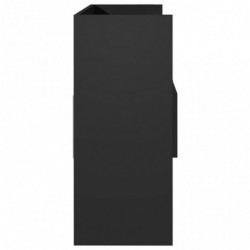 Sideboard Hochglanz-Schwarz 105x30x70 cm Spanplatte
