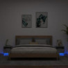 Nachttische mit LED-Leuchten 2 Stk. Betongrau 40x39x37 cm