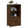 Highboard Braun Eichen-Optik 62x32x103,5 cm Holzwerkstoff