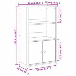 Highboard Braun Eichen-Optik 62x32x103,5 cm Holzwerkstoff