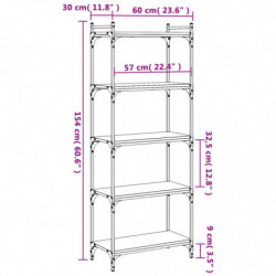 Bücherregal 5 Böden Sonoma-Eiche 60x30x154 cm Holzwerkstoff