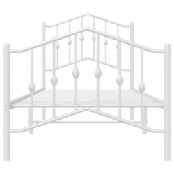 Bettgestell mit Kopf- und Fußteil Metall Weiß 80x200 cm