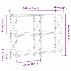 Konsolentisch Grau Sonoma 100x28x80,5 cm Holzwerkstoff