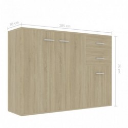 Sideboard Sonoma-Eiche 105x30x75 cm Spanplatte