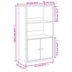 Highboard Grau Sonoma 62x32x103,5 cm Holzwerkstoff