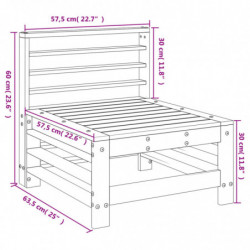 Garten-Mittelsofa Grau Massivholz Kiefer