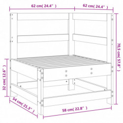 Garten-Ecksofa Grau Massivholz Kiefer