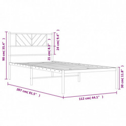 Bettgestell mit Kopfteil Metall Schwarz 107x203 cm