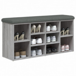 Schuhbank Grau Sonoma 102x32x50 cm Holzwerkstoff