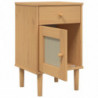 Nachttisch SENJA Rattan-Look Braun 40x35x65cm Massivholz Kiefer