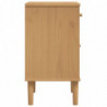 Nachttisch SENJA Rattan-Look Braun 40x35x65cm Massivholz Kiefer