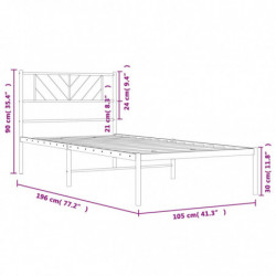 Bettgestell mit Kopfteil Metall Schwarz 100x190 cm