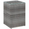 Beistelltisch mit Glasplatte Grau 35 x 35 x 52 cm Poly Rattan