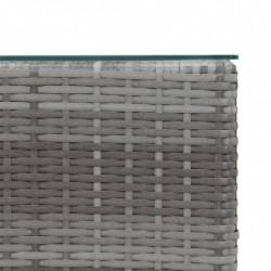 Beistelltisch mit Glasplatte Grau 35 x 35 x 52 cm Poly Rattan