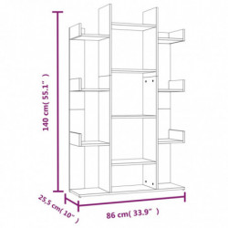 Bücherregal Räuchereiche 86x25,5x140 cm Holzwerkstoff