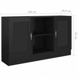 Sideboard Hochglanz-Schwarz 120x30,5x70 cm Spanplatte