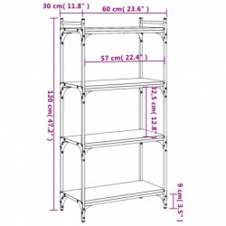 Bücherregal 4 Böden Grau Sonoma 60x30x120 cm Holzwerkstoff