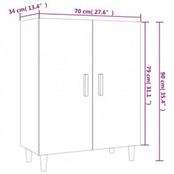 Sideboard Hochglanz-Weiß 70x34x90 cm Holzwerkstoff