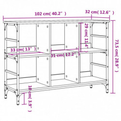 Sideboard Grau Sonoma 102x32x73,5 cm Holzwerkstoff