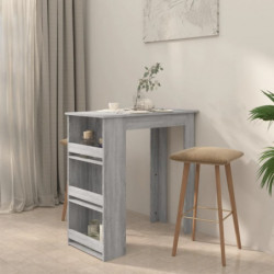 Bartisch mit Regal Grau Sonoma 102x50x103,5cm Holzwerkstoff