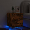 Nachttisch mit LED-Leuchten Räuchereiche Holzwerkstoff