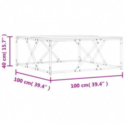 Couchtisch Grau Sonoma 100x100x40 cm Holzwerkstoff