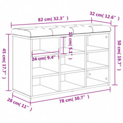 Schuhbank Räuchereiche 82x32x50 cm Holzwerkstoff