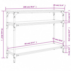 Konsolentisch Braun Eichen-Optik 100x29x75 cm Holzwerkstoff