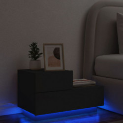 Nachttisch mit LED-Leuchten Schwarz 70x36x40,5 cm