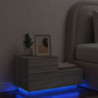 Nachttisch mit LED-Leuchten Grau Sonoma 70x36x40,5 cm