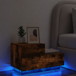 Nachttisch mit LED-Leuchten Räuchereiche 70x36x40,5 cm