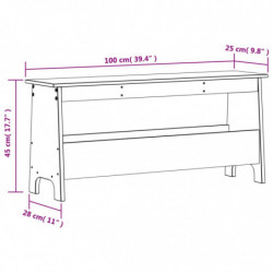 Flurbank 100x28x45 cm Massivholz Kiefer