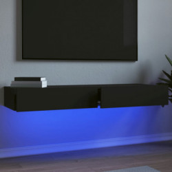 TV-Schränke mit LED-Leuchten 2 Stk. Schwarz 60x35x15,5 cm