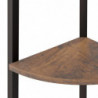 Eckregal mit 3 Böden Dunkelbraun und Schwarz 45,5x31,5x120 cm