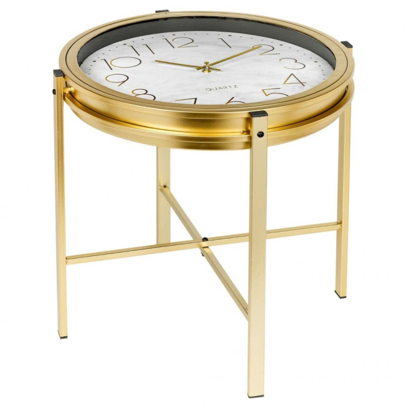 Home&Styling Beistelltisch mit Uhr Golden